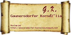 Gaunersdorfer Kornélia névjegykártya